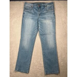 American Eagle Skinny Super Stretch Light Wash Jeans Womens 18 Regular Blue